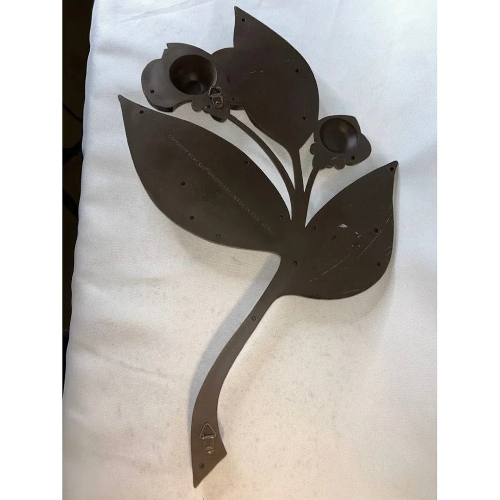Vintage 1964 Syroco Floral Wall Hanging MCM Faux Wood Flower Plaque 4878 USA